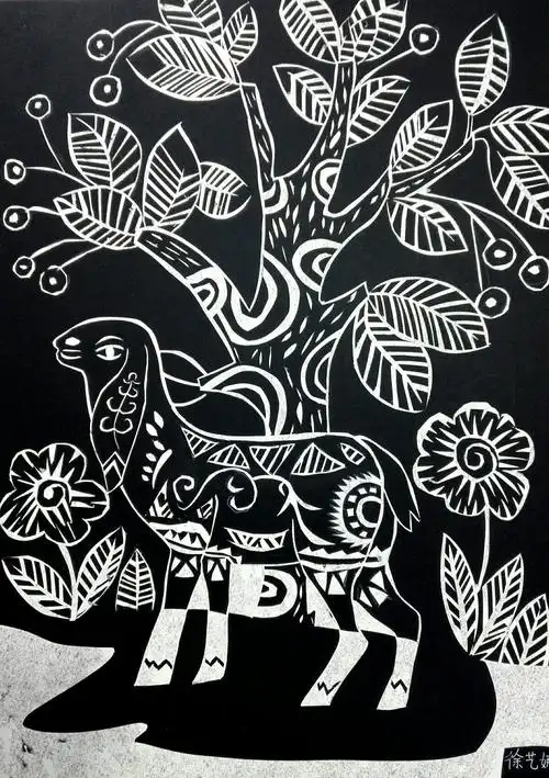 赵农艺术工作室学生纸版画作品