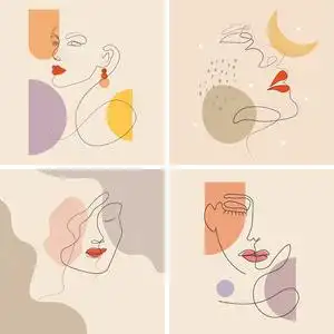 1175抽象女性人物线稿马蒂斯人物线条装饰电子插画印刷ai矢量素材