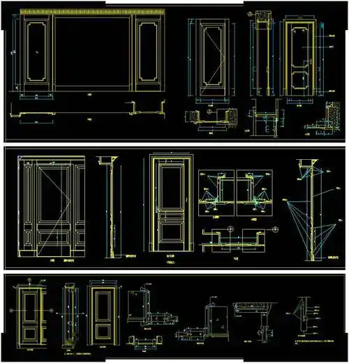 隐形门隐藏门cad施工图纸节点大样图图片参考图合集