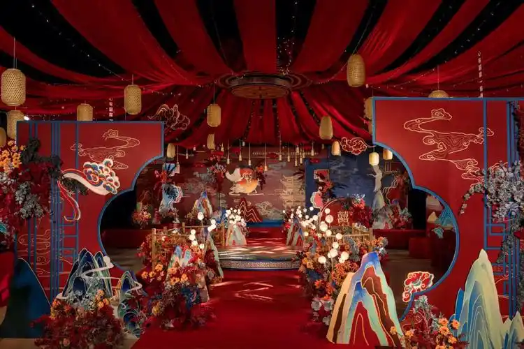 超a的国潮风中式婚礼布置