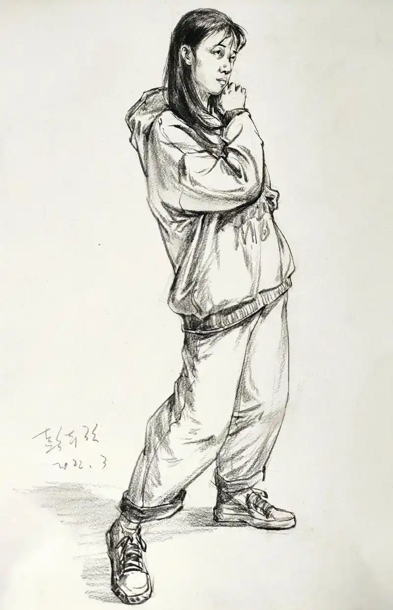 站姿来啦#美术生 #速写60天挑战赛 #速写 #上热门  - 抖音