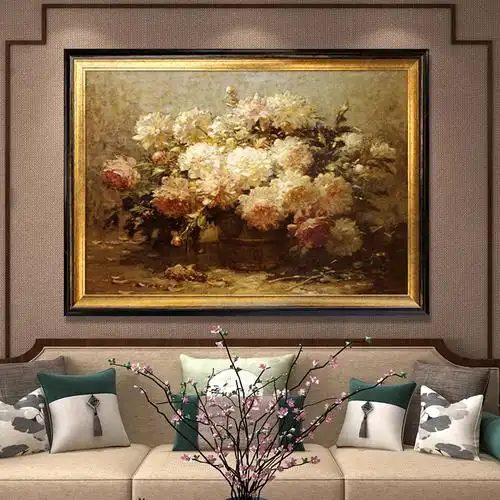 手绘油画餐厅装饰画挂画玄关走廊壁画欧式客厅油画