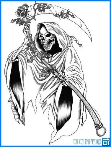 骷髅死神简笔画