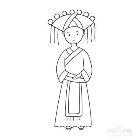 简笔画 广西少数民族服饰简笔画怎么画社会主义核心价值观主题教育