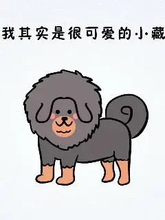 简笔画藏獒可爱