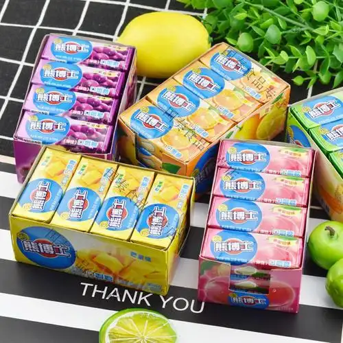 瑞士糖 徐福记 熊博士 口嚼糖果汁软糖 瑞士糖 充气糖 休闲零食 盒装