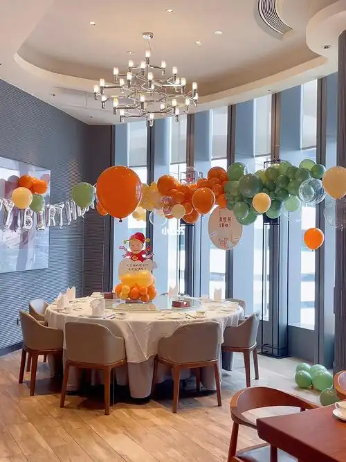 广州周岁宴气球布置简约生日仪式感布置
