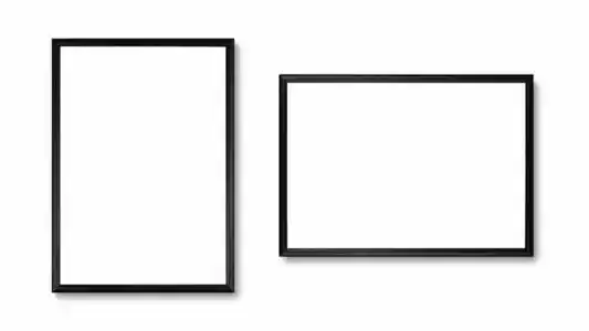 空白的黑色边框黑色空白a4边框.闭合.白底隔离照片