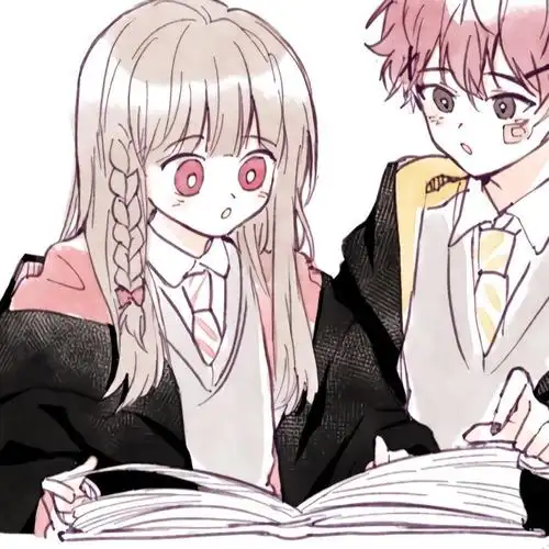 时尚新潮优质手绘情侣头像两张一组