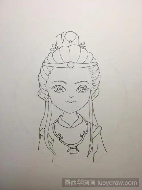 宝玉的简笔画步骤