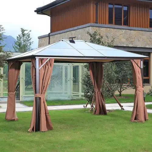 庭院凉亭花园铁艺遮阳棚帐篷纳丽雅别墅铝合金阳光棚四角亭露天雨棚