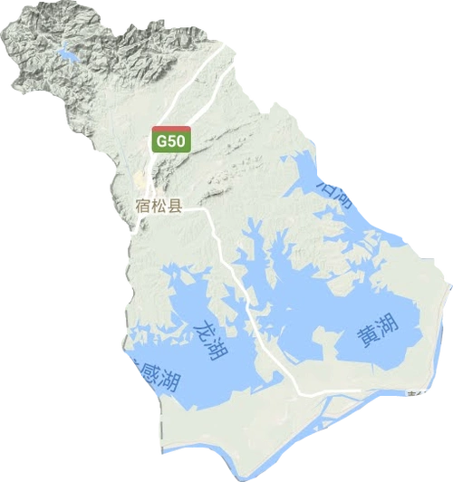 宿松县高清地形地图,宿松县高清谷歌地形地图