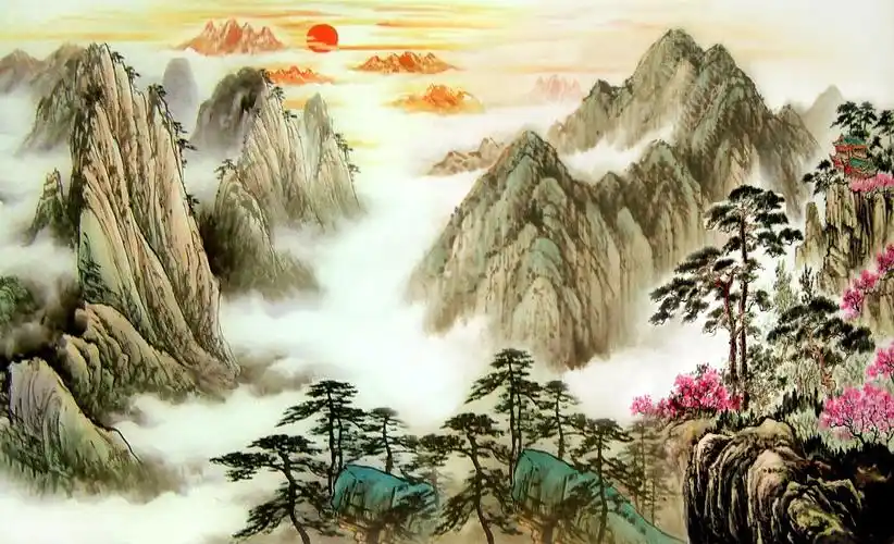 0075_风水画_风俗风水山水画第01辑-旭日东升-风水山水画001_20693x