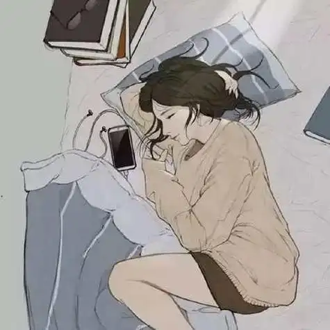 情侣头像一个女的抱着枕头 情侣头像图片大全 -【爱个性】