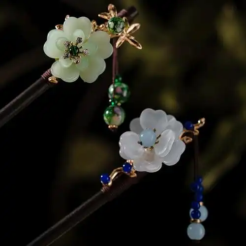 古风发簪流苏步摇木簪子仿黑檀木头饰盘发汉服配饰挽发古装发钗女