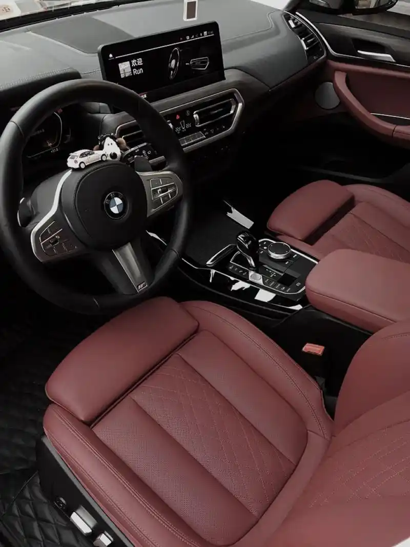 22款宝马x3红内全内饰细节图来啦 真的大爱火山红的内饰,高级不油腻