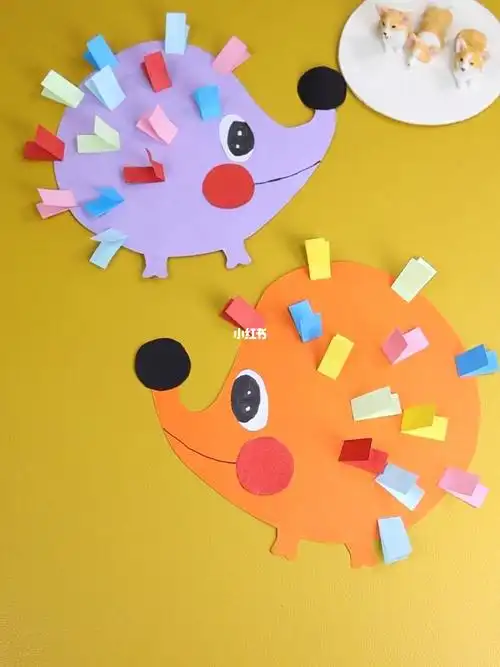 简单到几张彩纸就能做的小刺猬手工