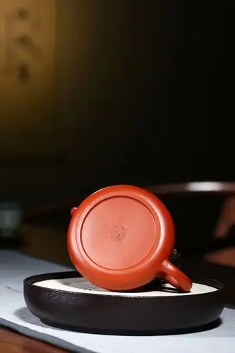 杨军保紫砂壶价格|真品纯手工如意石瓢壶原矿大红袍300cc