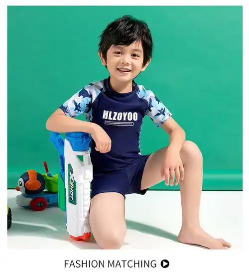 儿童游泳衣男童分体小男孩2022年新款中大童宝宝游泳裤泡温泉套装