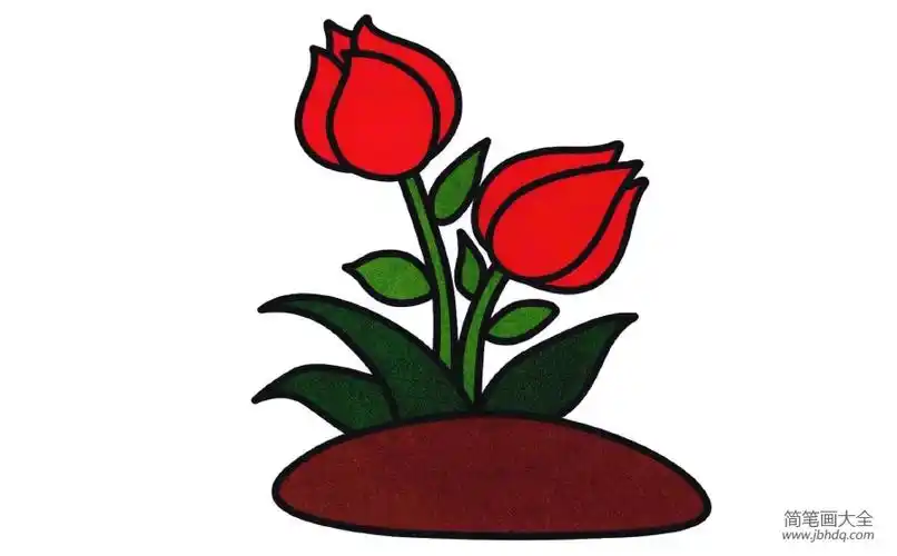 月季花简笔画图片