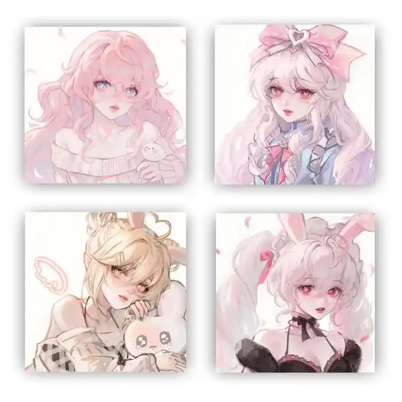 可爱动漫四人闺蜜头像