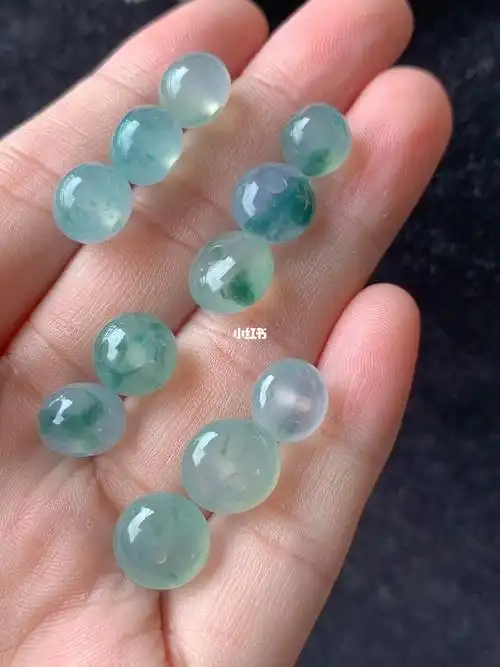 翡翠飘花鼓珠珠子