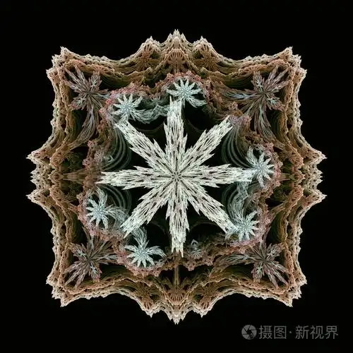 正确的彩色几何圆形分形结构像朵花可视化的复杂方程