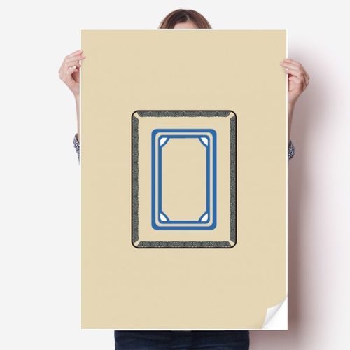 白板麻将牌图案海报贴纸80x55cm墙贴纸卧室家居装饰