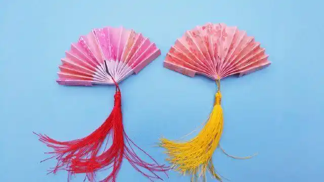 古代流苏扇子折纸