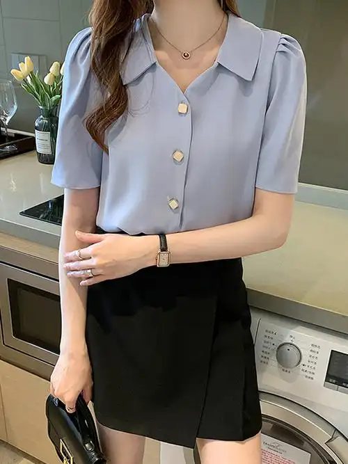 职业套装女夏款上班族穿搭教资面试衣服搭配西装裤的上衣答辩衬衫