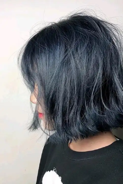 铅笔灰染发膏2018流行色雾蓝黑色冷色系亚麻染发剂植物天然无刺激