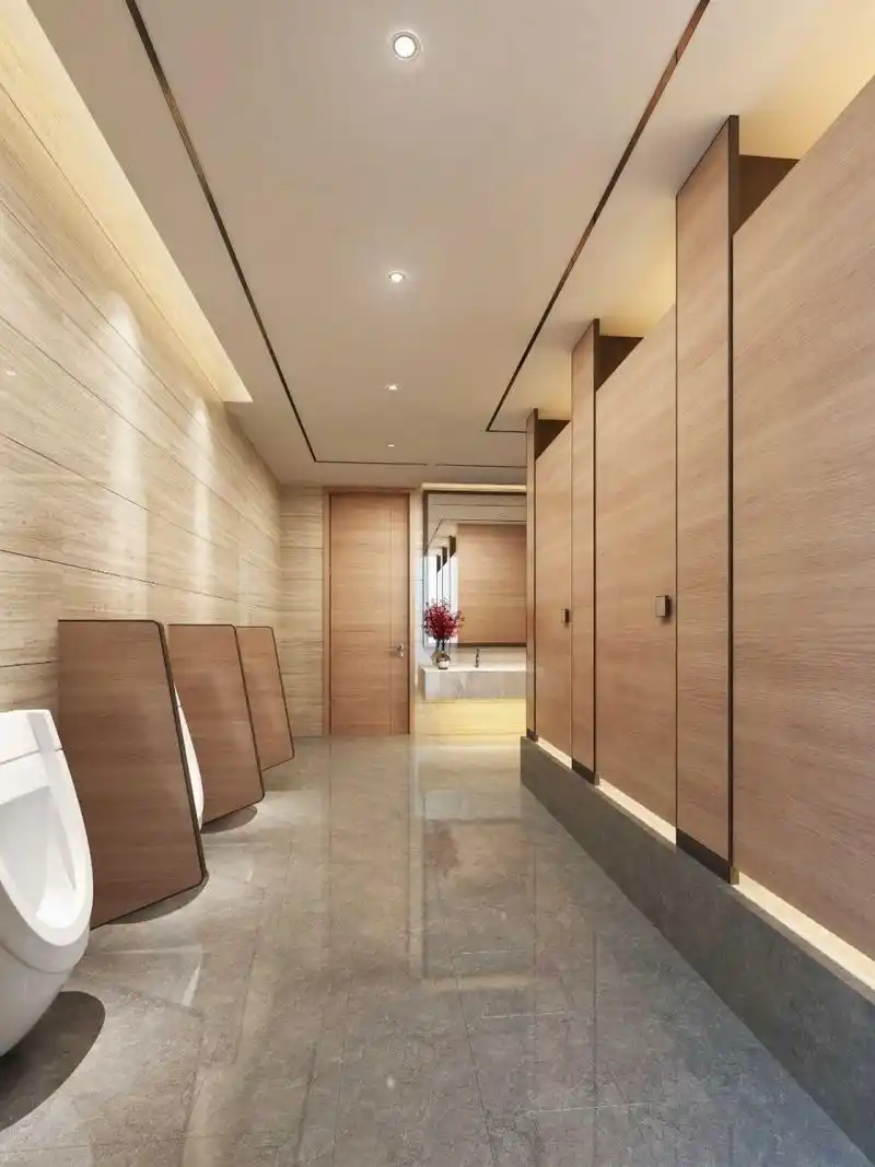 公共卫生间装修效果图 ① 公用卫生间男女厕位应适当增加女厕的蹲(坐)