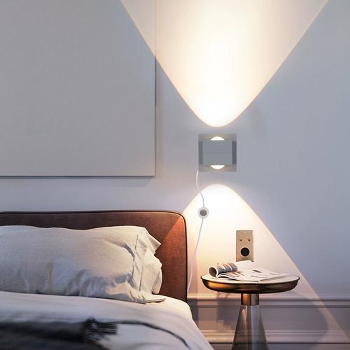 新特丽双头壁灯卧室阅读床头灯新中式楼梯墙壁现代简约电视背景灯