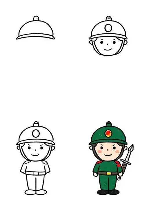 🎨士兵简笔画✨