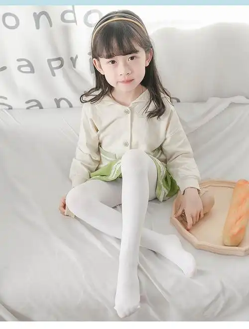 春秋薄女童连裤袜宽腰棉外穿中厚儿童打底裤连脚宝宝连体袜小女孩