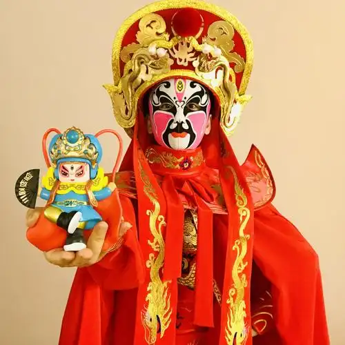 甄艺尚品抖音爆款川剧变脸玩偶 加印logo商标捉机娃娃京剧三国变