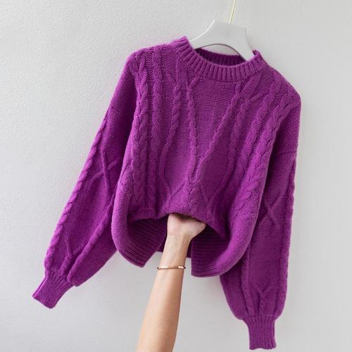 女士毛衣秋冬季2021年新款套头复古麻花外穿慵懒风爆款打底针织衫