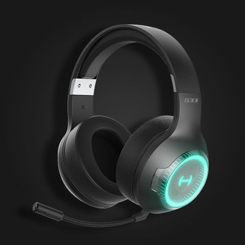 漫步者蓝牙游戏耳机头戴式无线电竞吃鸡听声辩位低延时rgb双边发光