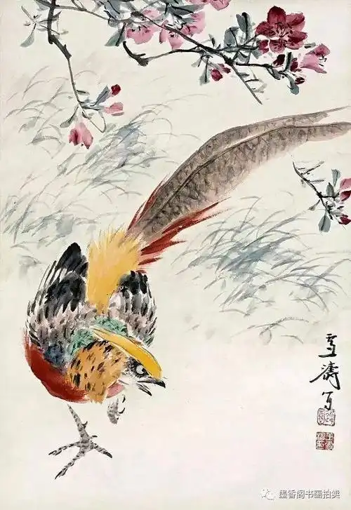 国画技法|写意锦鸡的画法