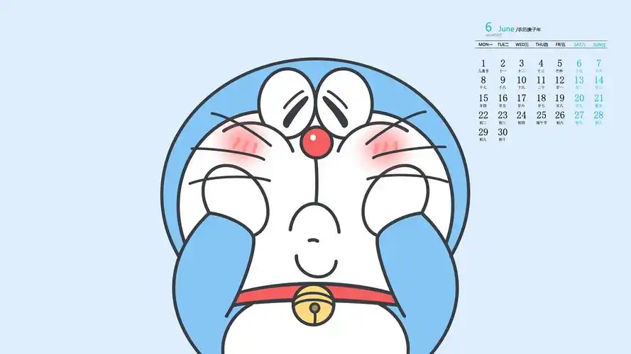 哆啦a梦萌系可爱日历壁纸