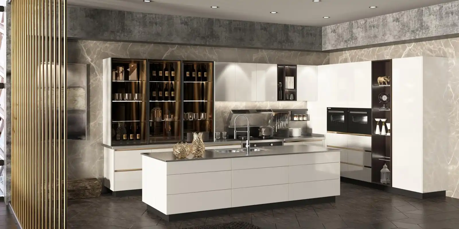 森歌不锈钢台面橱柜效果图,厨房不锈钢整体橱柜为什么比其他材质的