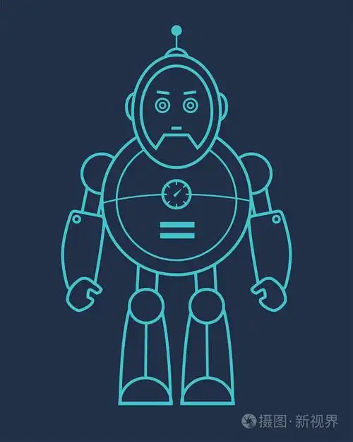 蓝线机器人插画04