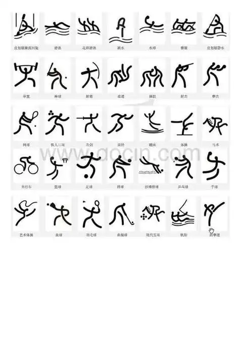 北京奥运会简笔画 第1页超萌的奥运简笔画系列体育运动图标简笔画田径