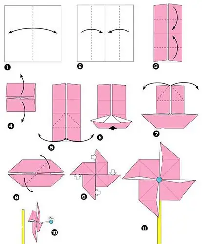纸风车的做法 折纸风车的折法