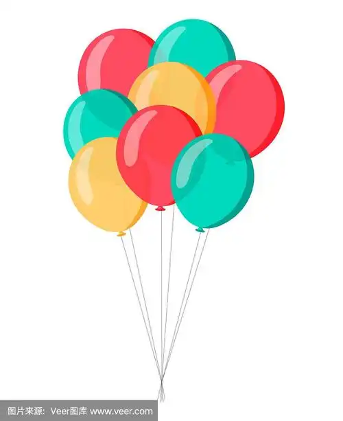 绘画插图,卡通,白色背景,气球,矢量