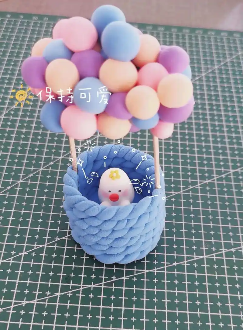 热气球快快起来吧!#超轻粘土手工  - 抖音
