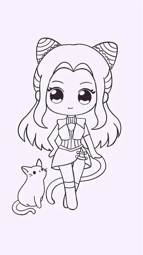 q版斗罗大陆朱竹清画画过程鸭到幽冥灵猫