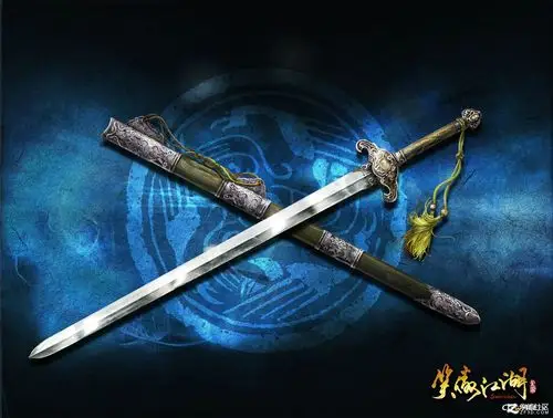 华山派长剑笑傲江湖武器原画欣赏--恒山派双短剑笑笑傲江湖武器原画