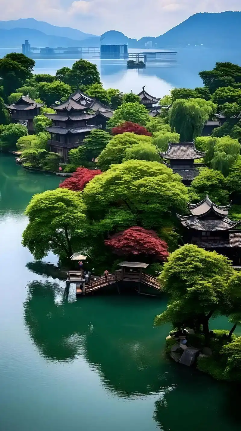 我走过无数美丽的地方,但西子湖畔的美景,却深深地吸引着我的眼 - 抖