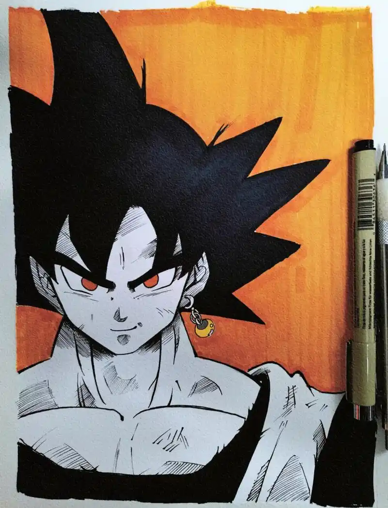 手绘 #临摹#龙珠 #卡卡罗特 #日常瞎画 - 抖音